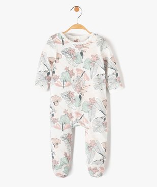 Pyjama dors-bien bébé fleuri à pont-dos pressionné vue1 - GEMO(BB COUCHE) - GEMO