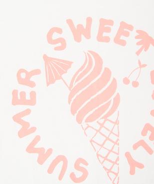 Tee-shirt manches courtes en jersey de coton imprimé fille vue2 - GEMO 4G FILLE - GEMO