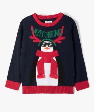 Pull garçon spécial Noël motif pingouin vue2 - GEMO (ENFANT) - GEMO