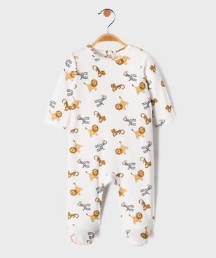 Pyjama en velours à motifs animaux de la jungle bébé garçon vue1 - GEMO 4G BEBE - GEMO