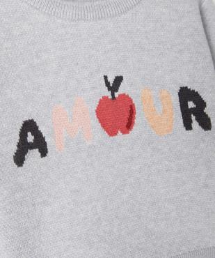 Pull en maille épaisse avec message bébé fille vue2 - GEMO(BEBE DEBT) - GEMO