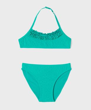 Maillot de bain 2 pièces avec fronces fille vue1 - GEMO (ENFANT) - GEMO