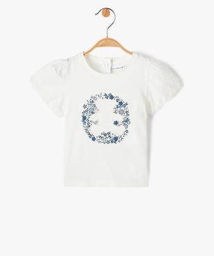 Tee-shirt bébé fille avec manches brodées - LuluCastagnette vue1 - LULUCASTAGNETTE - GEMO