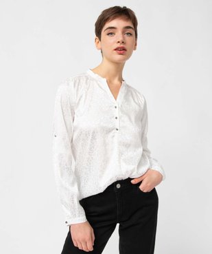 Blouse femme satinée avec manches retroussables vue1 - GEMO(FEMME PAP) - GEMO