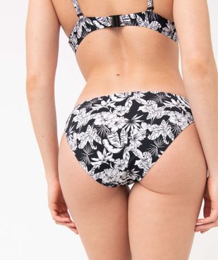Bas de maillot de bain femme forme culotte à motifs fleuris vue2 - GEMO 4G FEMME - GEMO