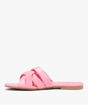 Mules femme à talon plat et brides matelassées entrecroisées vue3 - GEMO (CASUAL) - GEMO