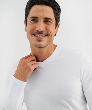 Tee-shirt manches longues et col V homme vue2 - GEMO 4G HOMME - GEMO