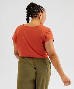 Tee-shirt femme grande taille à manches courtes avec motifs vue3 - GEMO (G TAILLE) - GEMO