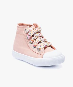 Baskets montantes fille en toile et lacets liberty vue2 - GEMO(BEBE DEBT) - GEMO