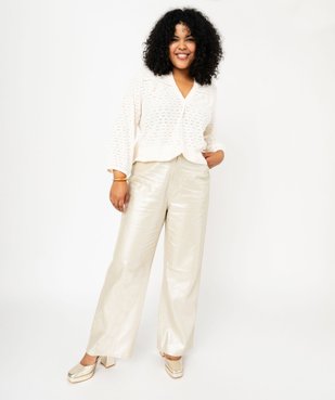 Blouse manches 3/4 en maille ajourée femme grande taille vue7 - GEMO 4G GT - GEMO