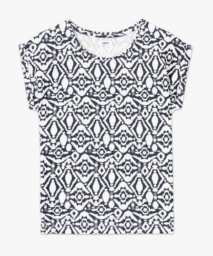 Tee-shirt droit fendu à manches courtes imprimé femme vue4 - GEMO 4G FEMME - GEMO