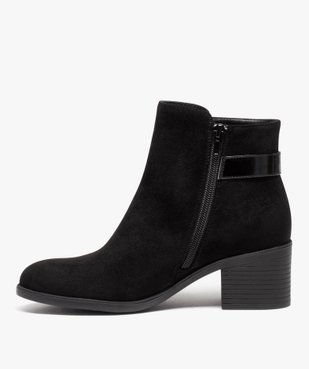 Boots femme à talon carré avec zip et bride décorative vue3 - GEMO(URBAIN) - GEMO