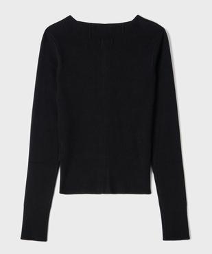 Gilet col rond en maille côtelée fille vue3 - GEMO (JUNIOR) - GEMO