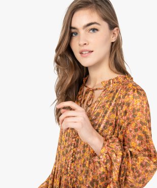 Robe femme imprimée avec fines rayures pailletées vue2 - GEMO(FEMME PAP) - GEMO