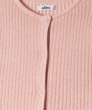 Gilet en maille côtelée pailletée fille vue2 - GEMO (ENFANT) - GEMO