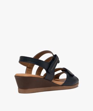 Sandales femme à petit talon compensé et brides scratch vue4 - GEMO(URBAIN) - GEMO