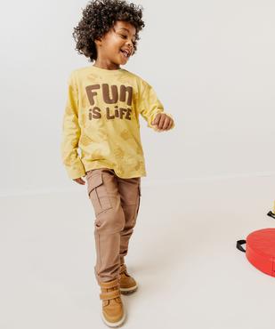 T-shirt manches longues slogan fun garçon vue2 - GEMO 4G GARCON - GEMO