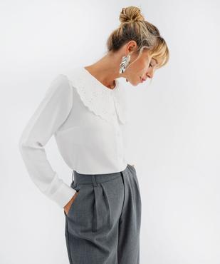 Chemise avec grand col en broderie anglaise femme vue2 - GEMO(FEMME PAP) - GEMO