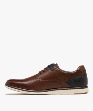Derbies sportswear à lacets ronds et jeu de surpiqûres homme vue4 - MARIO BALDANO - GEMO