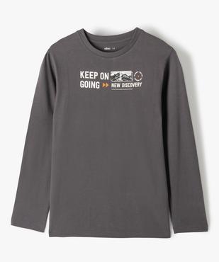 Tee-shirt garçon à manches longues imprimé devant et dos vue1 - GEMO (JUNIOR) - GEMO