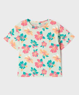 Tee-shirt à manches courtes à motifs estivaux fille vue1 - GEMO (ENFANT) - GEMO