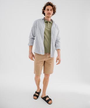 Bermuda chino coupe regular en coton stretch homme vue5 - GEMO 4G HOMME - GEMO