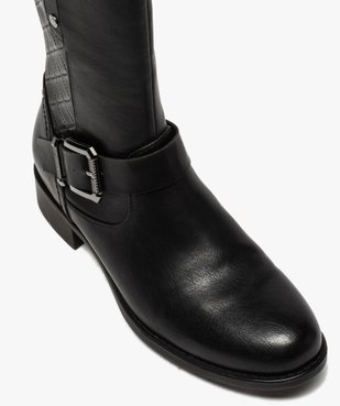 Bottes femme à talon plat empiècement matelassé vue6 - GEMO (CASUAL) - GEMO