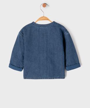 Veste en jean doublée jersey à col rond bébé fille vue3 - GEMO 4G BEBE - GEMO
