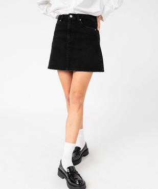 Jupe en jean courte coupe trapèze femme vue2 - GEMO 4G FEMME - GEMO