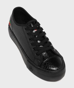 Baskets basses à tige texturée et semelle plateforme femme - Shoes by Le Temps des Cerises vue5 - SHOES BY LTDC - GEMO
