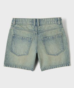 Short en jean délavé coupe large fille vue3 - GEMO (JUNIOR) - GEMO