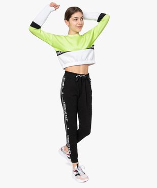 Pantalon de jogging fille avec inscriptions sur les côtés vue5 - GEMO (JUNIOR) - GEMO