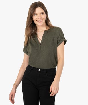 Tee-shirt femme à manches courtes coupe oversize vue1 - GEMO(FEMME PAP) - GEMO