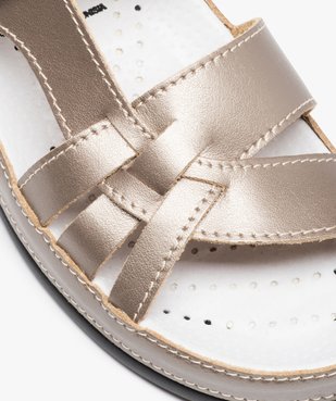 Mules femme confort compensées dessus cuir vue6 - GEMO (CONFORT) - GEMO