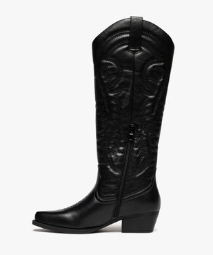 Bottes femme à petit talon et montantes style santiag vue4 - FOLLOW ME - GEMO