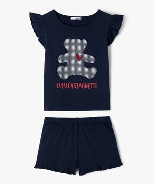 Pyjashort imprimé à volant fille - LuluCastagnette vue1 - LULUCASTAGNETTE - GEMO