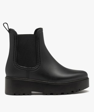 Boots femme unies style Chelsea à semelle plateforme crantée vue1 - GEMO (CASUAL) - GEMO