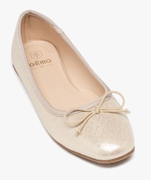 Ballerines fille unies dorées à bout carré avec noeud élastique fantaisie vue5 - GEMO (ENFANT) - GEMO