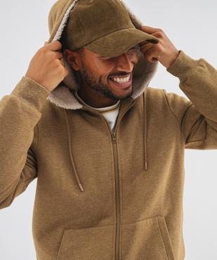 Sweat à capuche zippé avec doublure chaude homme vue4 - GEMO 4G HOMME - GEMO