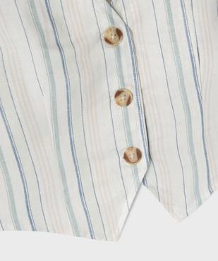 Gilet de costume sans manches en lin fille vue2 - GEMO (JUNIOR) - GEMO