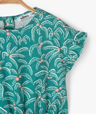 Robe bébé fille effet 2 en 1 avec motifs palmiers vue2 - GEMO(BEBE DEBT) - GEMO