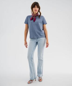 Jean bootcut taille haute en denim stretch femme vue4 - GEMO(FEMME PAP) - GEMO