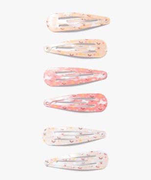 Pinces fille forme clic-clac à motifs licornes (lot de 6) vue1 - GEMO (ACCESS) - GEMO