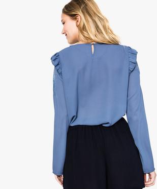 Blouse à manches longues avec devant en dentelle vue3 - GEMO(FEMME PAP) - GEMO