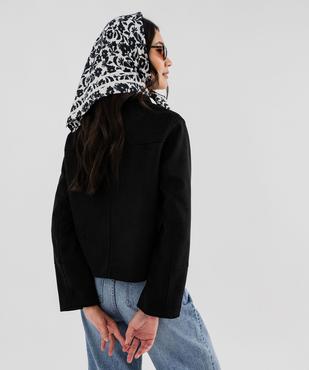 Veste courte en suédine à col chemise femme vue3 - GEMO(FEMME PAP) - GEMO