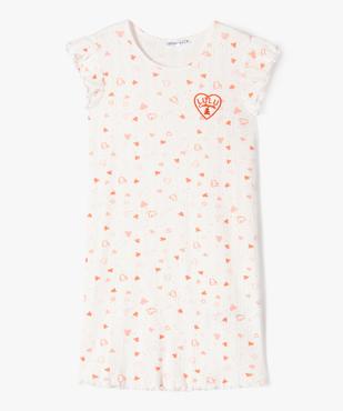 Chemise de nuit en coton finitions froncées fille - LuluCastagnette vue1 - LULUCASTAGNETTE - GEMO