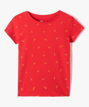 Tee-shirt fille à manches courtes et petits motifs dorés vue1 - GEMO (ENFANT) - GEMO