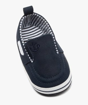 Chaussures premiers pas bébé garçon unies style slippers vue5 - GEMO 4G BEBE - GEMO