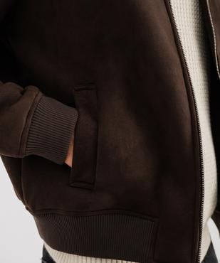 Blouson esprit aviateur en suédine doublée sherpa homme vue4 - GEMO (HOMME) - GEMO