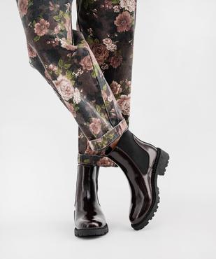 Boots femme vernies style Chelsea à semelle crantée vue7 - 5 MILES - GEMO